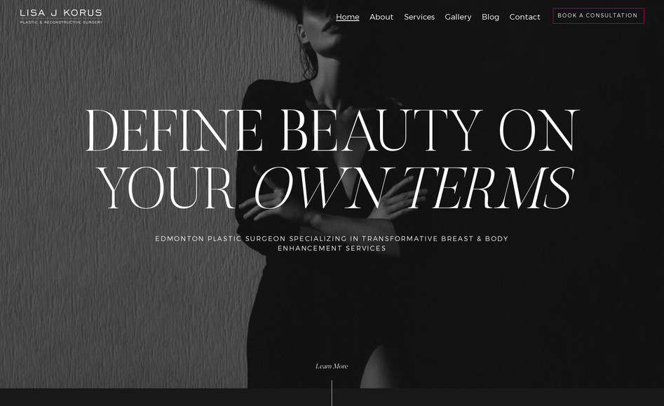 Dr. Lisa Korus: An editorial website for a local plastic surgeon.