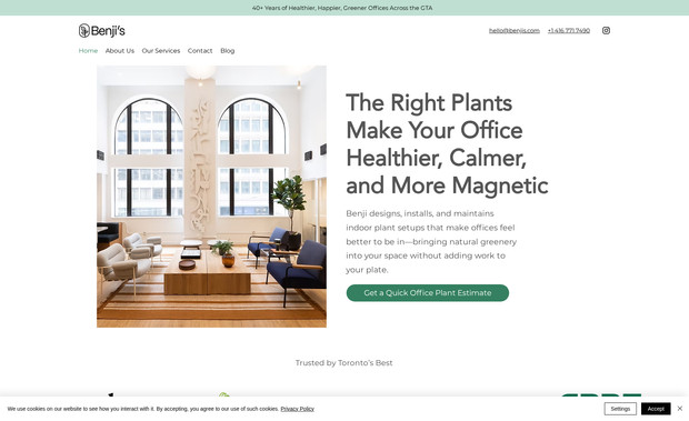 Benji's Plant Care: Trabalho internacional para a empresa Canadense Benji's com a demanda de trackear botões específicos no formato mobile com o Google Tag Manager e Google Ads.