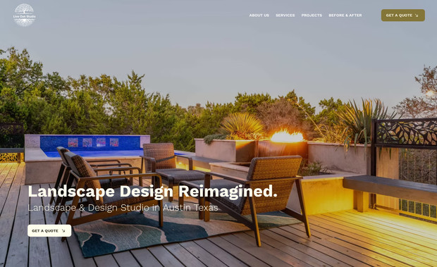 Live Oak Studio: This local Landscape Design Build company was looking for an easy solution to keep showcasing their newest projects as they grow as a company. They also wanted a website that represented the quality and price of their services.