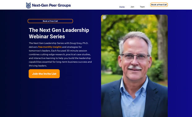 360NextGen: We built 360NextGen.com as a high-conversion landing page for renowned consultant Dr. Doug Gray to promote and enroll participants into his flagship “Next Gen Leadership” program. The site is designed for clarity, speed, and credibility — guiding visitors to quickly understand the value of Doug’s 12-month coaching program