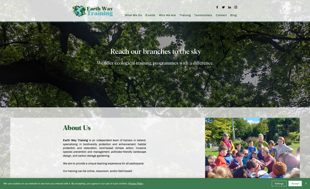 Earth Way Training: This was a build from scratch project. The client request an earthly-looking site that gives the impression of their beliefs from the instant you hit the site. I'm happy with the simple layout as the imagery does all the talking.