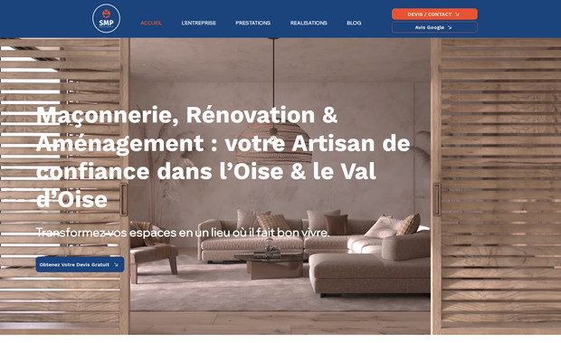 SMP: Projet intégral, site clés en main : design, contenu, UX design (parcours utilisateur), référencement naturel, pages légales, articles du blog,  formation au SEO