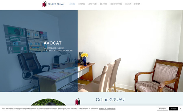 Céline Gruau: Création d’un site vitrine professionnel pour une avocate.
Développement complet sur Wix Studio, avec une interface claire, élégante et responsive.