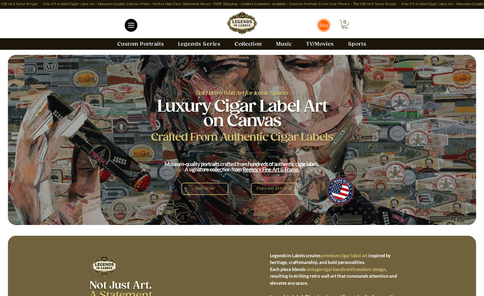 Legends In Labels: E-commerce Art shop 