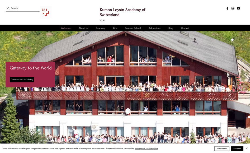 Kumon Leysin Academy: Siteweb créé pour une haute école basé à Leysin en Suisse