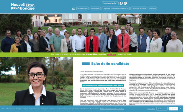 Nouvel Elan pour Bouaye: Site vitrine pour la liste Nouvel Élan pour Bouaye pour les élections municipales de Mars 2026