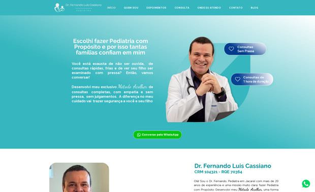 Dr. Fernando Cassiano Pediatra: Novo website conta com uma nova experiência mais prática e acessível para pais e responsáveis.

O site conta com agendamento de consultas online, informações sobre saúde infantil, detalhes sobre as especialidades do Dr. Fernando e formas de contato direto.

 A plataforma tem um design moderno e navegação intuitiva, tornando o cuidado com a saúde das crianças mais fácil e eficiente.