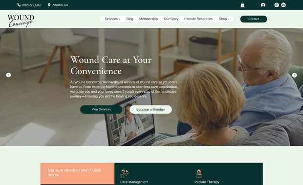 Wound Concierge: Full website design