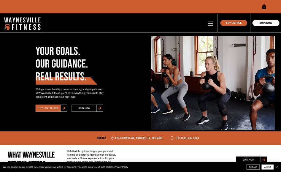 Waynesville Fitness: Brand Strategy · Custom Website Design · Website Creation · Workshop & Membership Setup

Waynesville Fitness needed a brand and website that would set them apart in a crowded market of personal trainers. We kicked things off with brand strategy to define a bold, confident identity that reflects their no-fluff, results-driven approach. I designed and developed a custom website that not only showcases their services but makes it easy for clients to take action. The site includes both workshop and membership plan setup, allowing for seamless client onboarding and recurring revenue. The result is a standout brand and a high-converting website that supports ongoing growth.