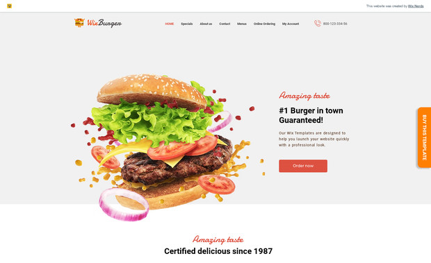 Wix Burger: Premium Multi-purpose Wix Templates for Restaurant and more.