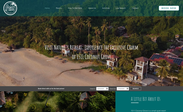 1511 Coconut Grove: We created a brand new website for 1511 Coconut Grove, a luxury getaway on Tioman Island, Malaysia. Utilising stunning photography and videos provided by guests, we designed a site that captures the vibrant energy of this retreat. The website includes detailed room pages, activities, and comprehensive "how to get here" information, ensuring all potential customer needs are addressed.