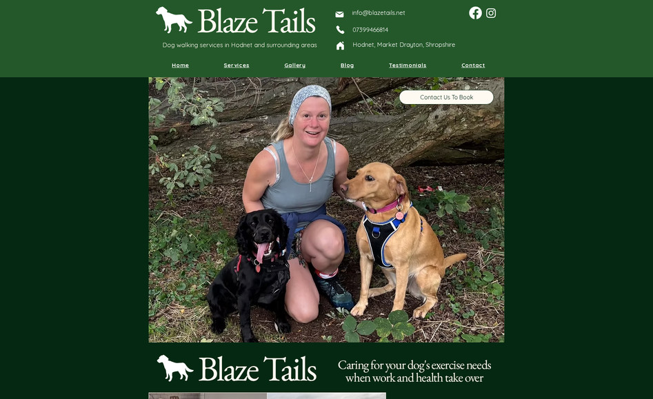 Dog Walking Services - Blaze Tails: re-designed the website for this client