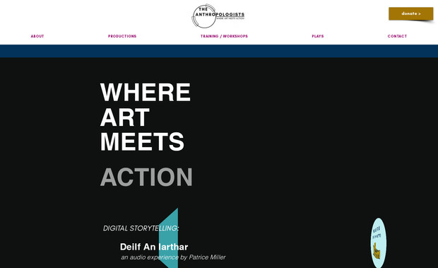 theanthropologists: rebranding and UX organization opportunity; iconography and interactive elements; scroll activity and curiosity-building in the design.