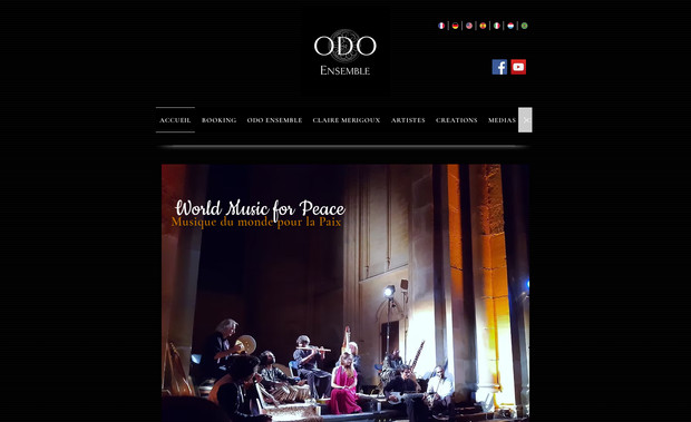 Odo ensemble: "Fondée et dirigée par Claire Merigoux, ODO Ensemble est une compagnie de recherche, de création et d'interprétation des musiques anciennes, traditionnelles et actuelles du monde qui a eu pour berceau l'Abbaye de Cluny, Centre de Monuments Nationaux, où elle a été en résidence permanente pendant six années