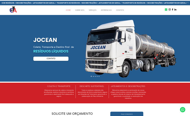 Grupojocean: Site corporativo empresa de coleta de resíduos líquidos + SEO