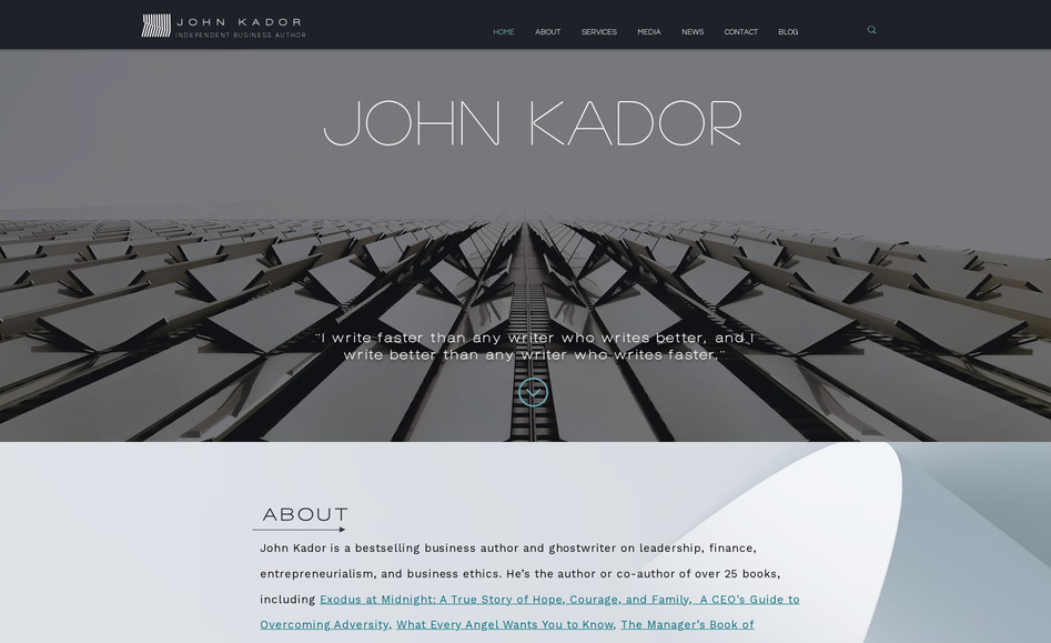 Author John Kador: Website Redesign and Branding