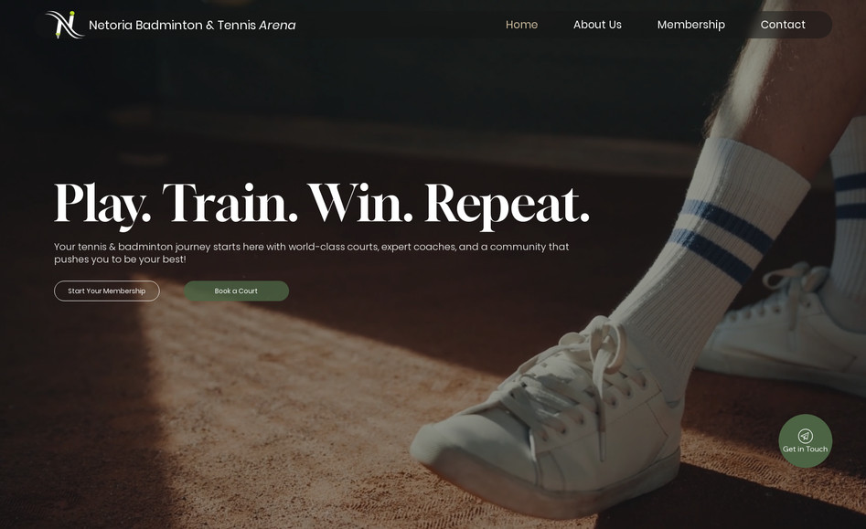 Netoria: Netoria is a badminton and tennis academy in Bengaluru, India and we helped them with their website built on Wix Studio platform.