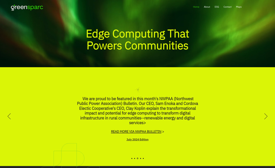 Greensparc: Website migration and redesign, adding and sourcing of background videos and icons.