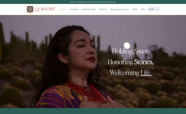 La Matriz Birth: Brand & website redesign project for midwives clinic in San Diego.