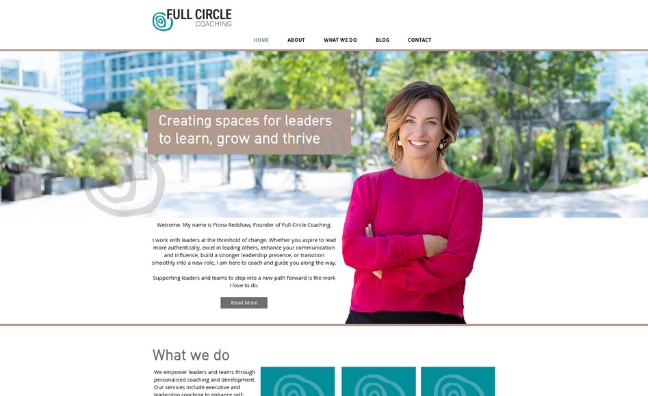 Full Circle Coaching: Full web design to client specifications