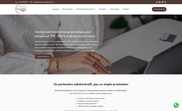 Back Office Development: 