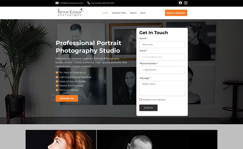 florencecatania: We've updated and streamlined the content on the website to reflect the current offerings by the photographer. We also run a monthly newsletter and blog to send out to current and past customers to keep them updated on the studio's happenings.