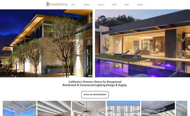 Tazz Lighting: I designed and built the "Tazz Lighting"  website on "Wix", delivering a clean, modern, and fully responsive design. My role covered layout planning, brand-focused visuals, intuitive navigation, and user experience optimization to effectively showcase their lighting services and drive customer inquiries.

