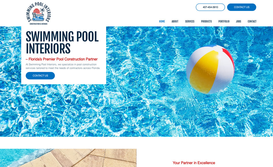 Swimming Pool Interiors: This website is for a pool construction company based out of Orlando, FL. The website features: Animations, Wix Forms & Wix Gallery. 