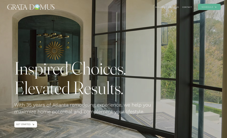 Grata Domus: We designed a clean professional website for Grata Domus to showcase their home renovation skills in the Atlanta area.