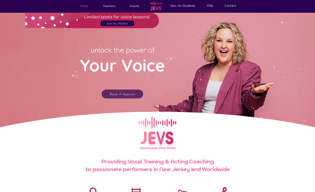 Jane Ericksen Voice: The Challenge:

Redefine their brand identity to reflect their spunk, while balancing a pre-existing color scheme and crafting a website capable of addressing the studio’s present and future needs.

The Solution:

We curated a vibrant and dynamic color palette to harmonize the existing brand colors, ensuring a balanced and engaging visual identity. Infused with celebratory elements, our design aimed to alleviate performance anxieties, employing modern graphics and gradients to foster a lively atmosphere and underscore community and authenticity.