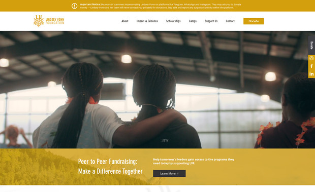 Lindsey Vonn Foundation: Website for the Lindsey Vonn Foundation