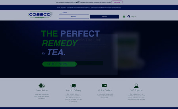 Cobbco Online : Website design for an online store that sells tea and other natural products.