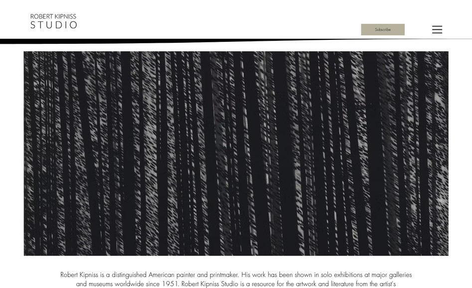 Robert Kipniss Studio: This custom website, built with Wix Studio Editor, was designed to showcase the artist’s full body of work. The goal was to create a lasting digital archive that highlights his artwork while thoughtfully organizing extensive written content to support, and not overshadow,  the visuals.