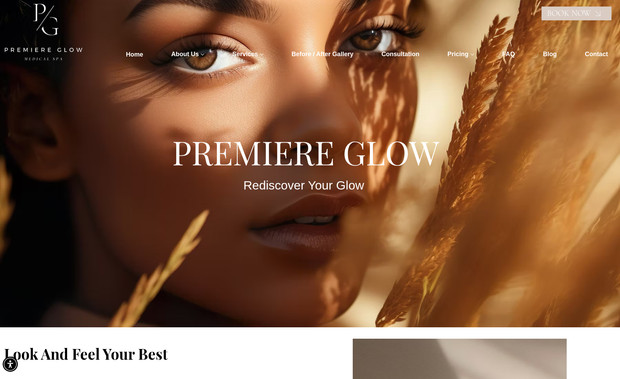 Premiere Glow: This website is a for a medspa