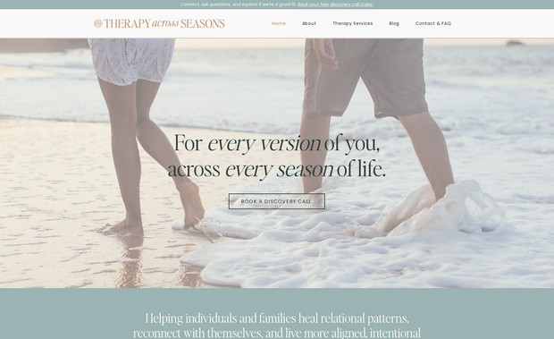 Therapy Across Seasons: Private Practice Therapist came to us for branding and website design.