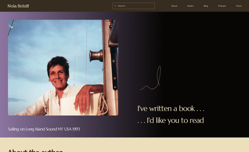 Nola Schiff: A redesign of a book author website, Nola Schiff, migrating it from Wix Classic Editor to Wix Studio. This allowed for a better and fully responsive design.
