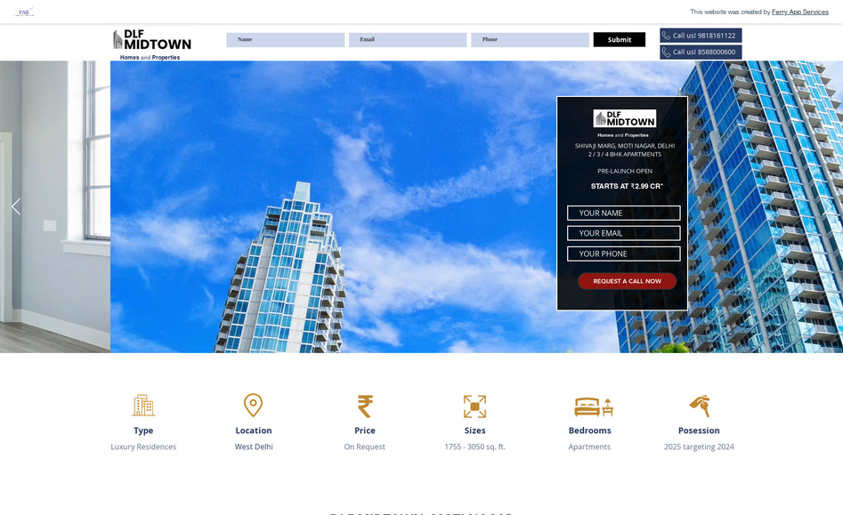 DLF Midtown: Official Project of DLF Ltd in Motinagar Delhi.