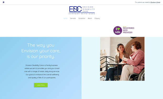 Envision Disability Care: Marie from Envision Disability Care came to me to help her create a simple website for her NDIS support business based in Sydney. 