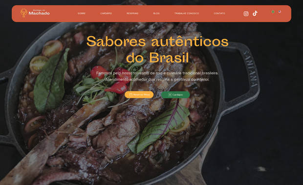Bodega do Machado: Projeto desenvolvido para o cliente Bodega do Machado atuar com o sistema de reserva de mesas, um site para atuar na busca de novos profissionais e também um lugar para atender eventos. O site é multi lingua que atende um público internacional, pois o restaurante é bem badalado tanto para os locais e clientes de fora da cidade e do país. 