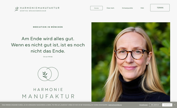 Harmoniemanufaktur München: Gestaltung & Umsetzung Website, Visitenkarten