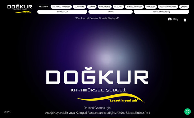 Doğkur Kuruyemiş: Doğkur Kuruyemişin Ürünlerinin Tanıtım ve satışını standart web  tasarımlarının dışına çıkarak yeni bir bakış açısı ile yeniden ele alındı.