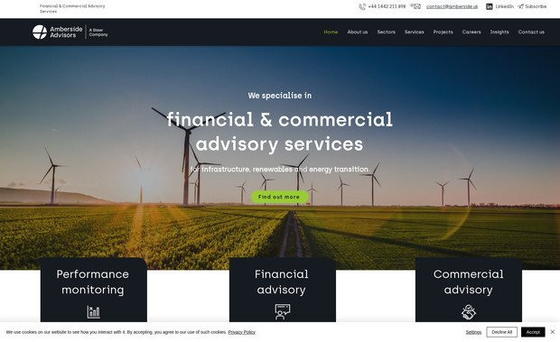 Amberside Advisors: New website built from scratch for SME. Includes CMS. 