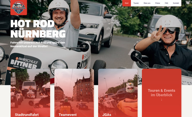 Seifenkistla: Willkommen bei Seifenkistla – der Heimat des ultimativen Fahrvergnügens in Nürnberg. Steig ein und erlebe, was es bedeutet, mit einem Hot Rod über die Straßen zu brettern. Mit bis zu 88 km/h und einem intensiven, puren Fahrgefühl macht jeder Meter eine neue Dimension des Fahrens erlebbar. Das Gefühl lässt sich nicht in Worte fassen, du musst es selbst erleben. Komm vorbei und erlebe die Faszination des Hot Rod Fahrens.