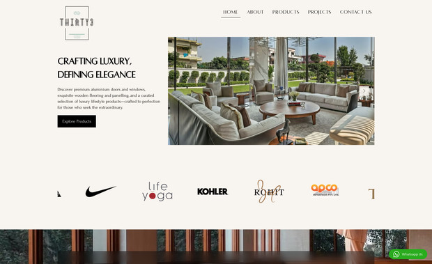 THIRTY3: Product based website with project listing