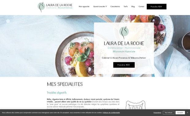 Laura de la Roche : Fiche Google MyBusiness optimisée sur 6 mois + préparation des articles de blog pour la mise en ligne.