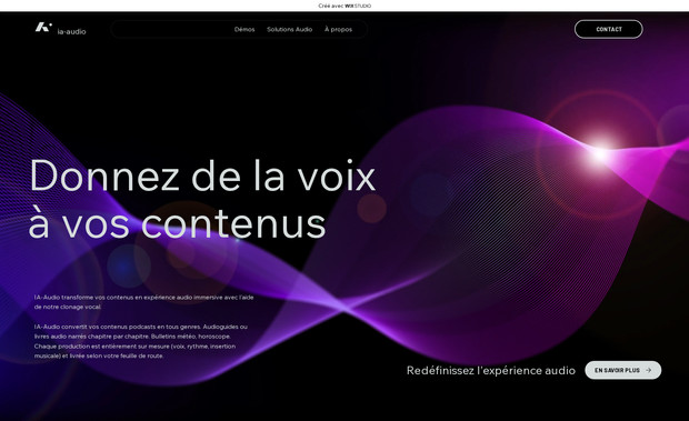 IA Audio: Site dédié à la start up IA AUDIO