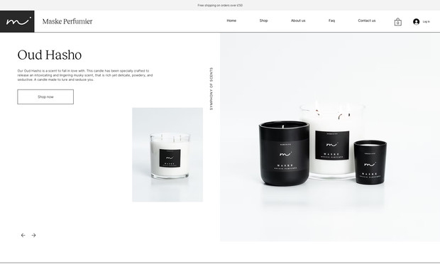 Maske Perfumier: eCommerce website - Candles 