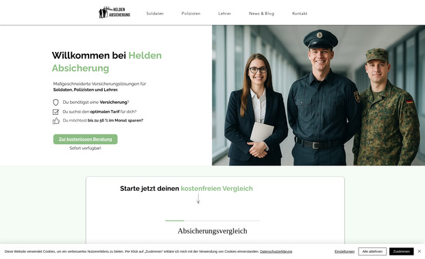 Helden absichern: Erstellung einer Webseite für einen Versicherungsmakler