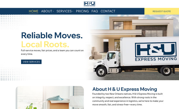 H & U Express Moving: Digital Stylz successfully designed and launched a 3–6 page Wix Studio website for H and U Express Moving, providing the company with a modern, professional online presence. The site was built to highlight their moving services, share their story, and make it easy for customers to request quotes and connect with the business. Key pages included a welcoming Home page, About Us, Services, Request a Quote, Testimonials, and Contact. To streamline operations, I also set up Wix Automations, ensuring that quote requests automatically trigger confirmation emails to customers, notifications to the business, and organized lead storage in the Wix CRM. The finished project is fully responsive, search-engine optimized, and designed to reflect the reliability and trustworthiness of H and U Express Moving while improving customer engagement and business efficiency.