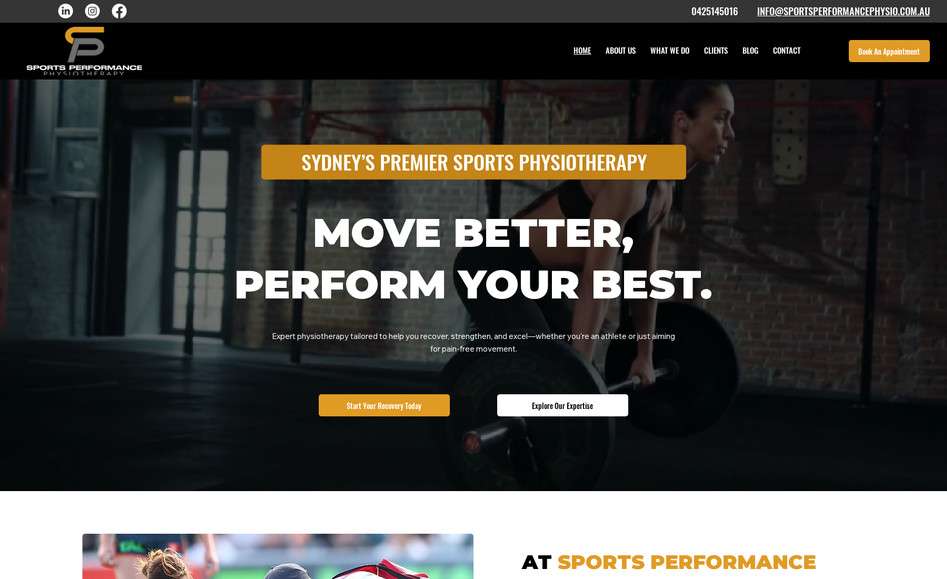 Sports Performance: Sydney's primer sports physiotherapy. 